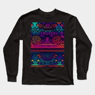 Neon Geometric Pattern Long Sleeve T-Shirt